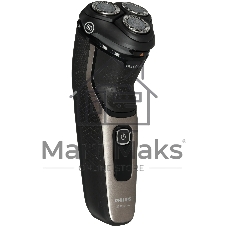 Бритва электрическая роторная Philips S3242/12 питан.:аккум. черный/серебристый
