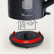 Чайник электрический Moulinex BY2M0810 1.7 л, 2400 Вт, черный