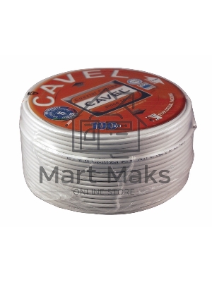 Кабель коаксиальный CAVEL SAT 50 M, Cu/Al/CuSn, 64%, 75 Ом, бухта 100 м, белый