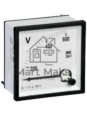 Вольтметр Э47 72х72мм 600В кл. точн. 1.5 ИЭК IPV10-6-0600-E