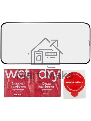 Защитное стекло для экрана Redline черный для Apple iPhone 12 Pro Max антиблик. 1шт. (УТ000021879)