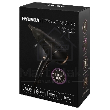 Фен Hyundai H-HD0767 черный, 2000 Вт, ионизация