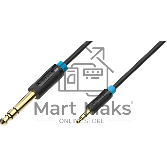 Кабель Vention аудио Jack 6,5 mm M/ 3,5 M - 3 м