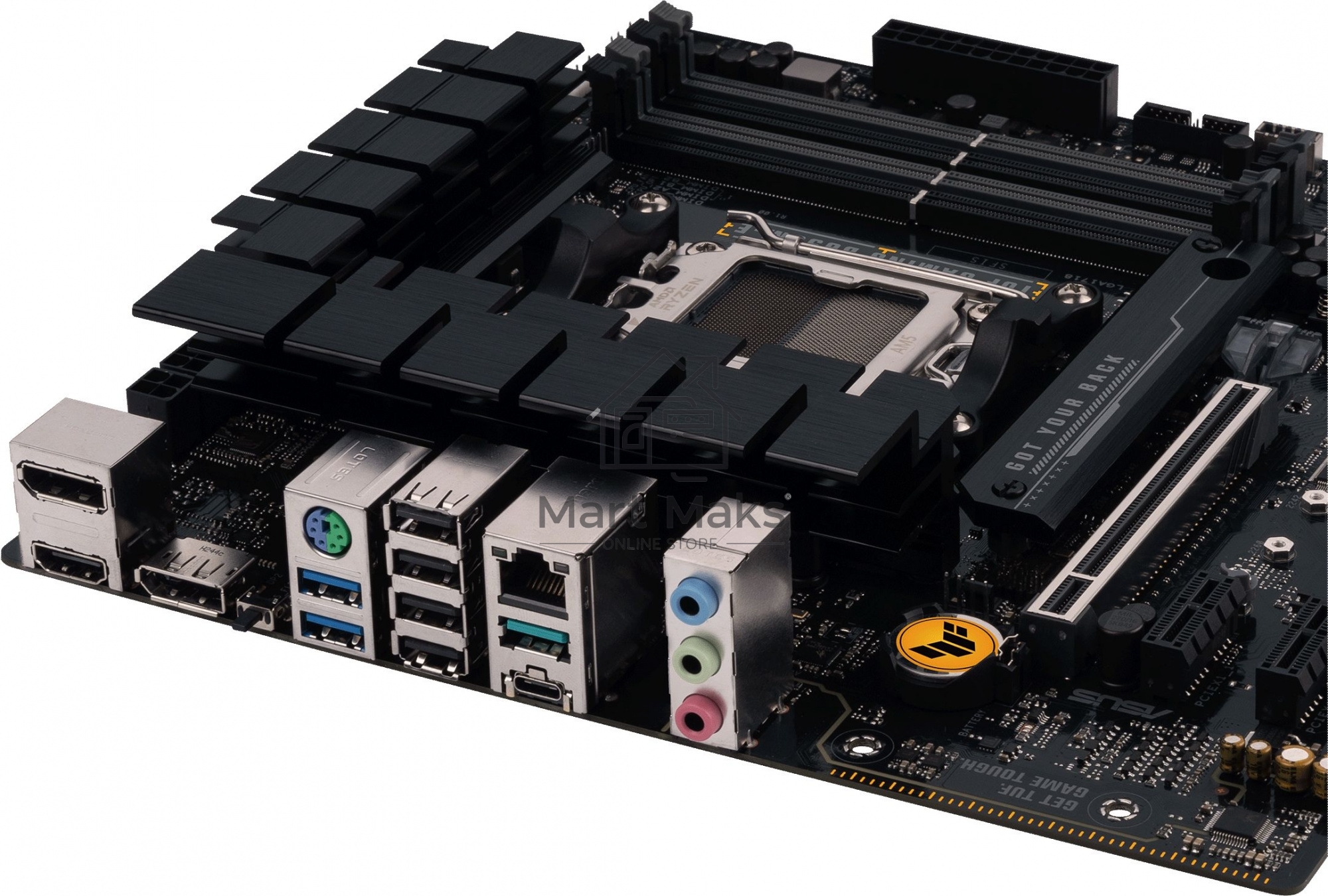 Материнская плата ASUS TUF GAMING B650M-E, AM5, AMD B650, 4xDDR5, 4xSATA, 2xM.2, 1xPCIe 4.0 x16, 2xPCIe x1, 2xDP, 1xHDMI, 1x 2.5Gb LAN, 1xUSB-A 3.2 Gen 2, 2xUSB-A 3.2 Gen 1, 4xUSB 2.0, 1xUSB-C 3.2 Gen 2, 3x3.5 мм, 7.1, mATX