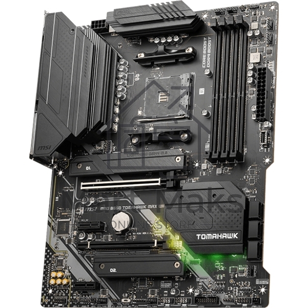 Материнская плата MSI MAG B550 TOMAHAWK MAX WIFI, AM4, AMD B550, 4xDDR4, 6xSATA, 2xM.2, 1xPCI-E 4.0 x16, 1xPCI-E 3.0 x4, 2xPCI-E x1, 1xHDMI, 1xDP, 1x 2.5Gb LAN, 2xUSB-A 2.0, 2xUSB-A 3.2 Gen 1, 1xUSB-A 3.2 Gen 2, 1xUSB-C 3.2 Gen 2, 5x3.5 мм, 7.1, ATX