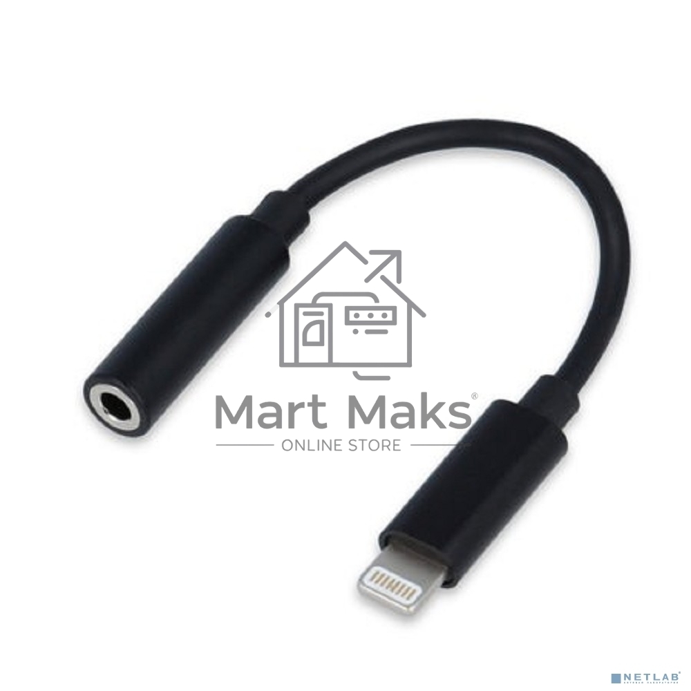 Переходник USB Cablexpert CCA-LM3.5F-01, Lightning/Jack3.5F, черный
