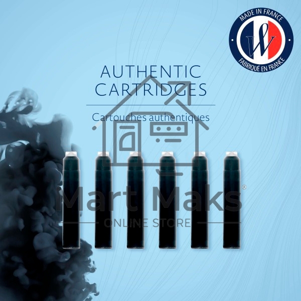Картридж Waterman International 52011 (CWS0110940) Intense Black чернила, для ручек перьевых (6шт)