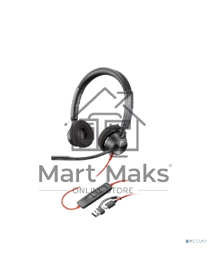 Проводная гарнитура Poly Blackwire 3320 Stereo-M черный, накладные, USB