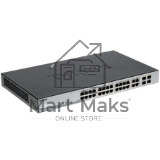Коммутатор D-Link DGS-1210-28P/FL2A, 24×1 Гбит/с + 4×1 Гбит/с Combo, настраиваемый