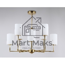 Люстра Ambrella light LH56217/8 BS/FR латунь/белый матовый E27/8 max 60W D700*600