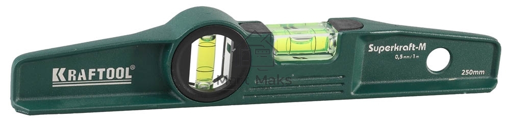 Уровень KRAFTOOL 34717-025superkraft-m литой 2 ампулы 0.5 мм/м 250мм
