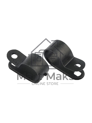 Кабельная скоба под винт Rexant 16 мм, черная, упаковка 50 шт.