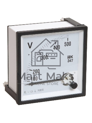Вольтметр Э47 72х72мм 500В кл. точн. 1.5 ИЭК IPV10-6-0500-E
