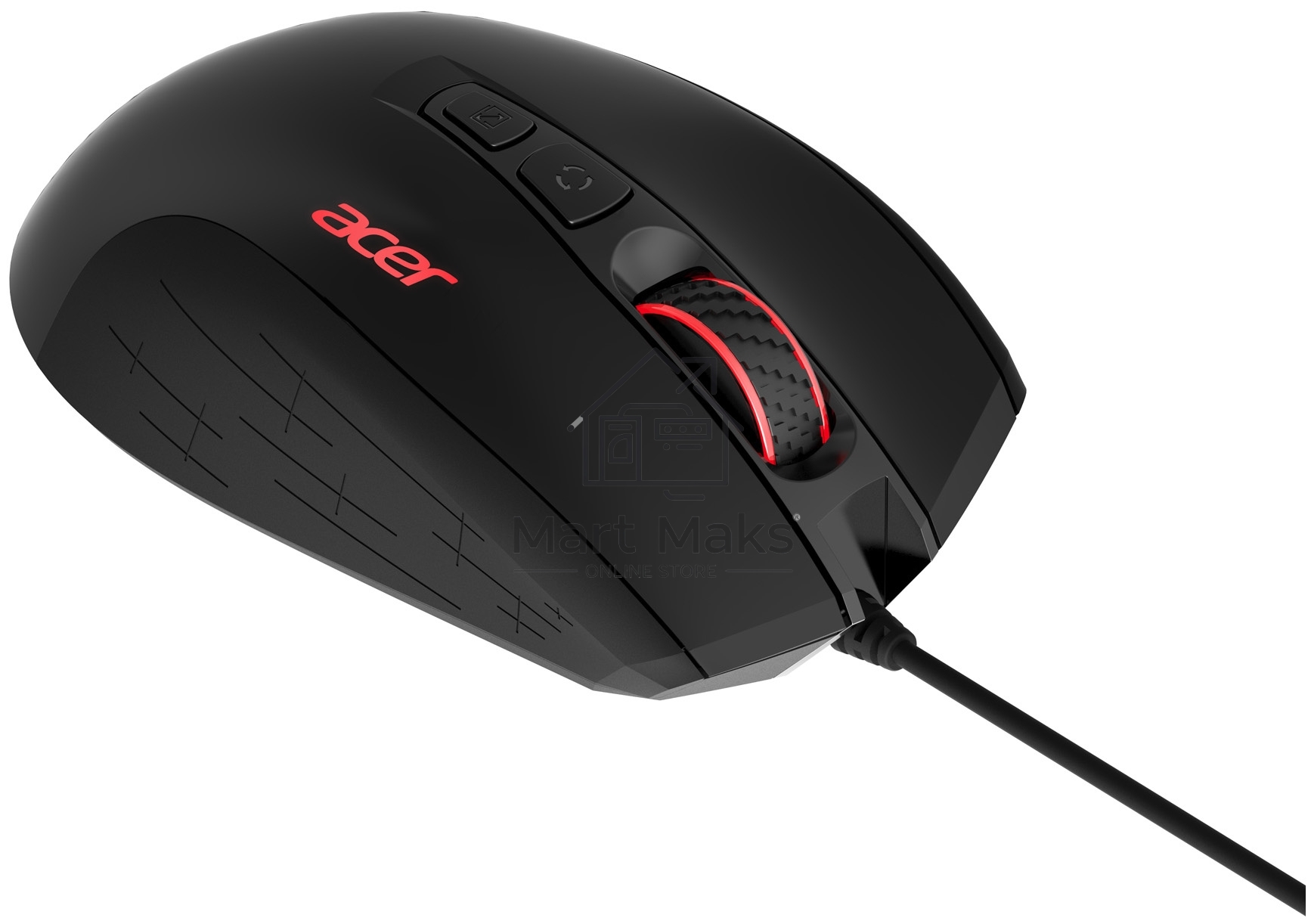 Мышь проводная Acer OMW124 черный, 6400 dpi, USB, кнопки - 8