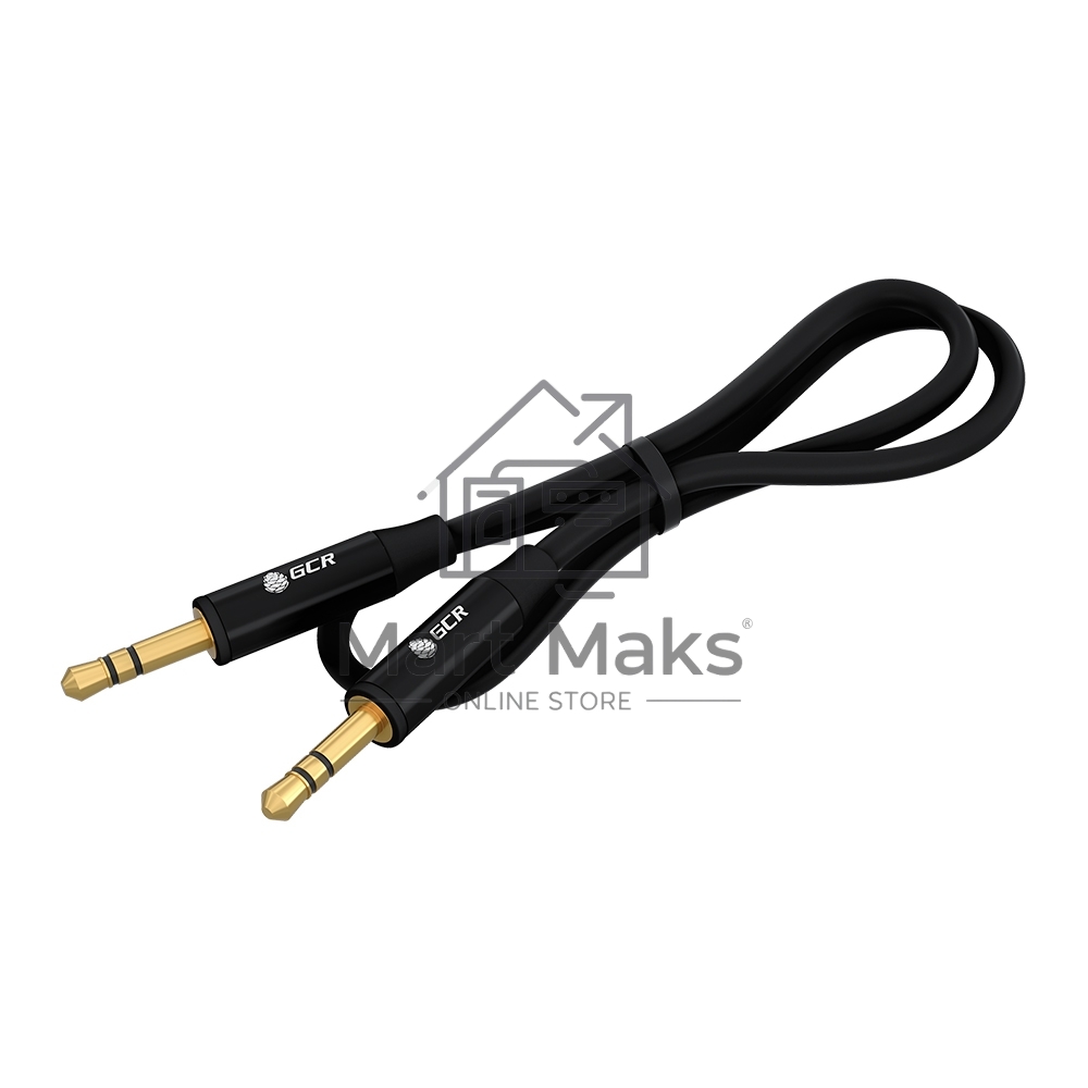Кабель GCR 2.0m аудио jack 3.5mm/jack 3.5mm черный, GOLD, AL case черный, M/M, GCR-54761