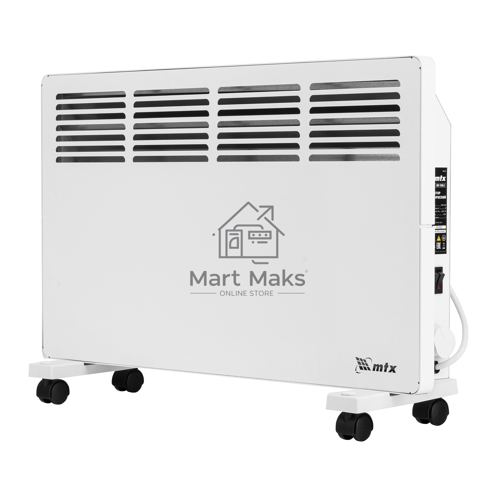 Конвектор MTX КМ-1500.2 белый, 1500 Вт, 20 м2, термостат