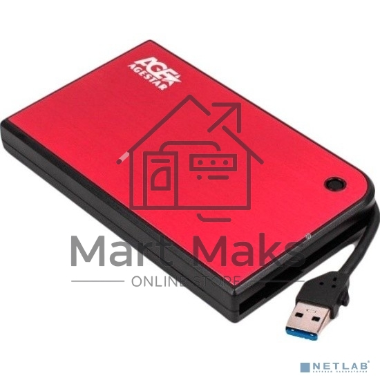 Внешний корпус для HDD AgeStar 3UB2A14 (Red) usb3.0 to 2,5