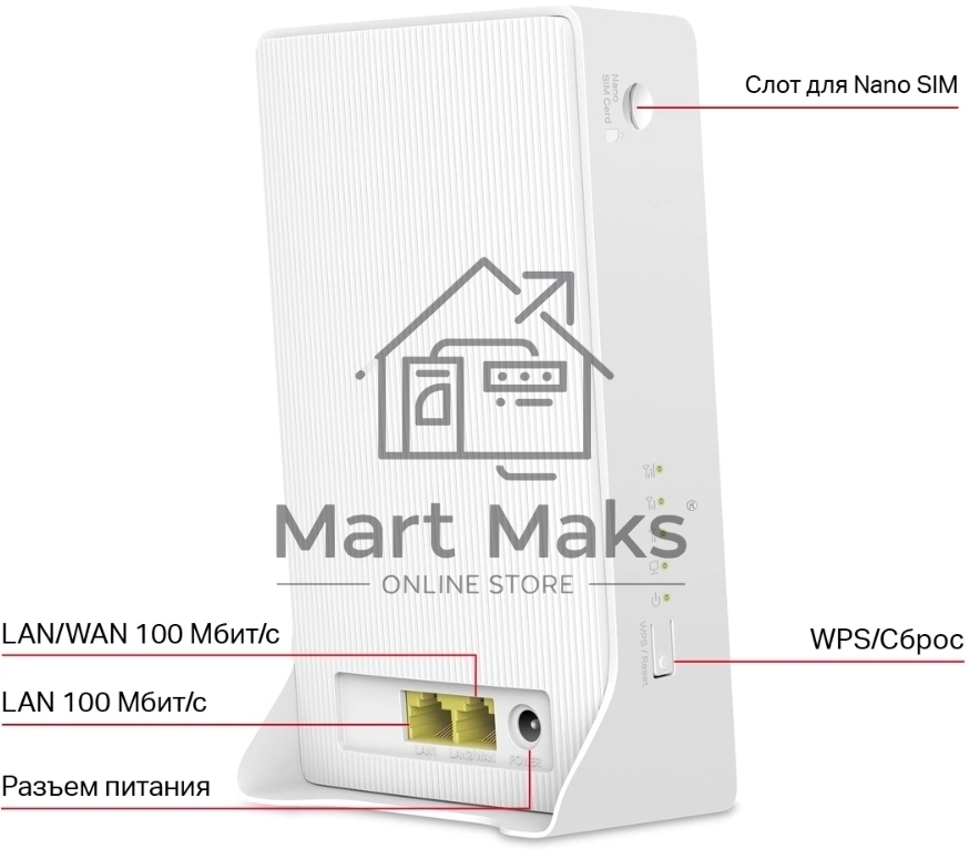 Двухдиапазонный гигабитный роутер Mercusys MB230-4G Wi-Fi AC1200 с поддержкой 4G+ категории 6