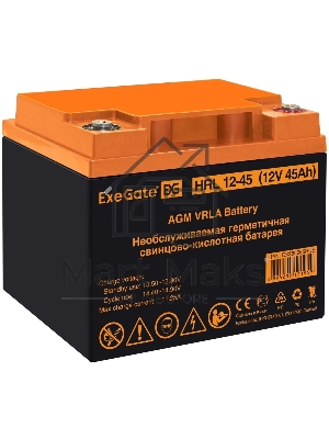 Аккумуляторная батарея ExeGate HRL 12-45 (12V 45Ah, под болт М6)