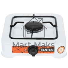Плита настольная газовая Centek CT-1520 белый, 1.7 кВт, газ, конфорки - 1, эмаль, поворотные переключатели