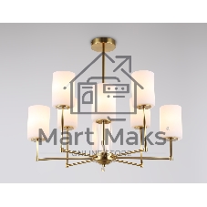 Люстра Ambrella light LH56217/8 BS/FR латунь/белый матовый E27/8 max 60W D700*600