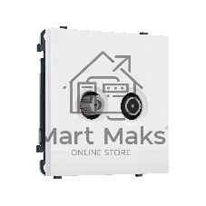 Комплект механизма розетки TV оконечной + SAT SIGMA Белый матовый 5-862MHz 3.5dB/950-2150MHz 3.8dB QUANT PRO (SP1333, PR217)