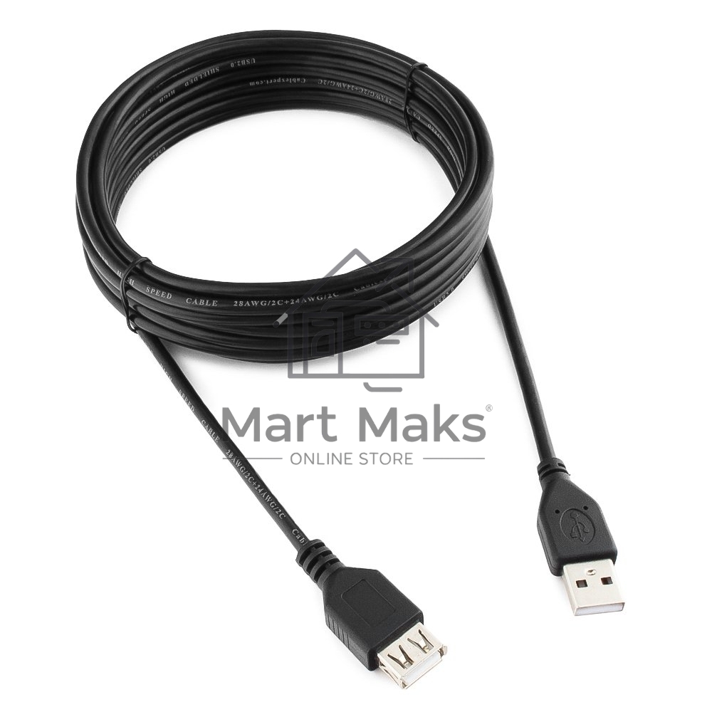 Кабель Gembird PRO CCP-USB2-AMAF-15C USB 2.0 кабель удлинительный 4.5м AM/AF позол. контакты, пакет