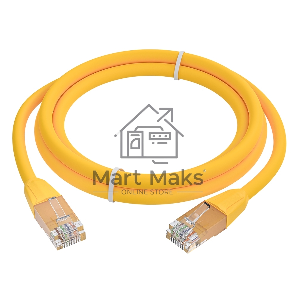 Патч-корд GCR прямой 1.5m LSZH UTP кат.6, желтый, 24 AWG, литой без фиксатора, ethernet high speed, RJ45, T568B, GCR-52788