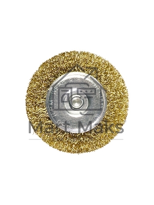 Щетка для дрели Matrix 50 мм, плоская со шпилькой, латунированная витая проволока