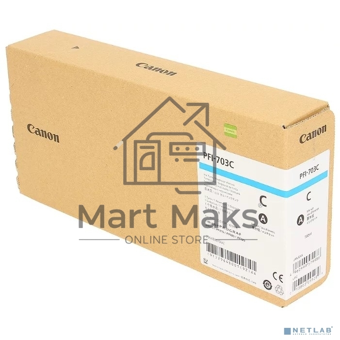 Картридж струйный PFI-703C (2964B001), для Canon iPF815/825, синий
