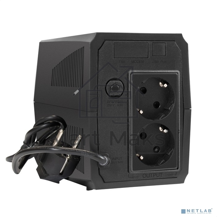 Источник бесперебойного питания ExeGate Power Back BNB-500.LED.2SH <500VA/300W, LED, 2*Schuko, Black>