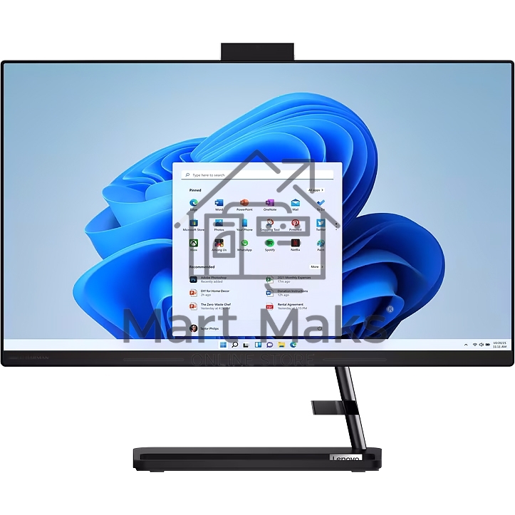 Моноблок AIO Lenovo IdeaCentre 3 24IAP7 i3-1215U 8Gb SSD 512Gb Intel UHD Graphics 23.8 FHD IPS BT Cam No OS черный F0GH0171RU
