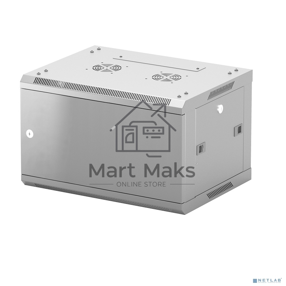 Шкаф телекоммуникационный настенный NEOMAX 6U (600х350), металлическая дверь, замок-ключ (3 шт), разборный, цвет серый (1 коробка) NCB-WM6U-6035MK3-100-GY