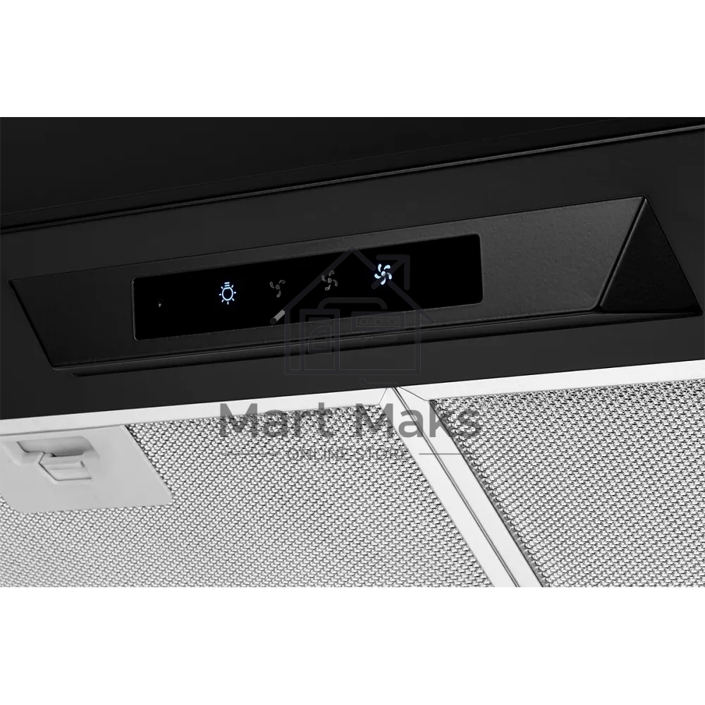 Вытяжка встраиваемая Kuppersberg INLINEA 72 Black, ширина 72 см, отвод/рециркуляция, 850 м3/час, электронное сенсорное управление, таймер, пульт ДУ, 3 скорости, светодиодное освещение 2х3,5 Вт, металлический жироулавливающий фильтр, угольный фильтр С6С (о
