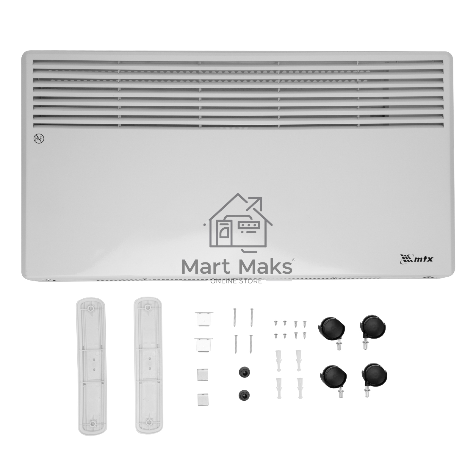 Конвектор электрический MTX CH-2000, белый, 2000 Вт, 25 м2, термостат
