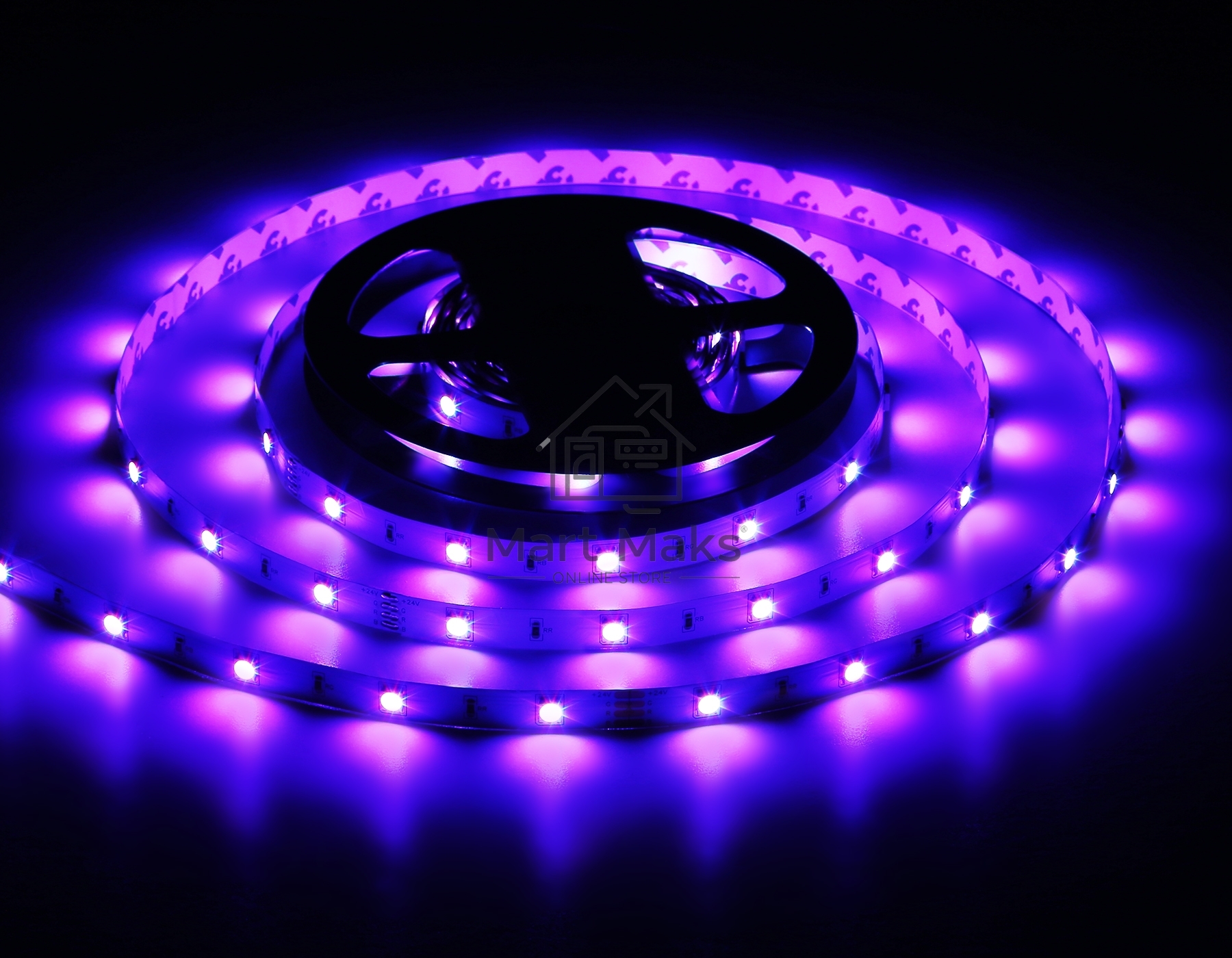 Светодиодная лента Ambrella light GS4301 5050 30Led/ 7.2W m/ 24V IP20 RGB/ 5000*10*1.87mm (4 конт.)