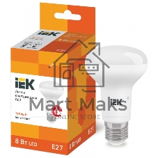 Лампа cветодиодная Iek LLE-R63-8-230-30-E27 ECO R63 рефлектор 8Вт 230В 3000К E27 IEK