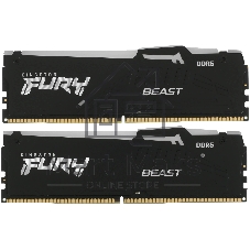 Оперативная память Kingston Fury Beast, DDR5, 32Gb (2x16GB), 5600MHz, CL36, DIMM, с радиаторами, RGB, черный