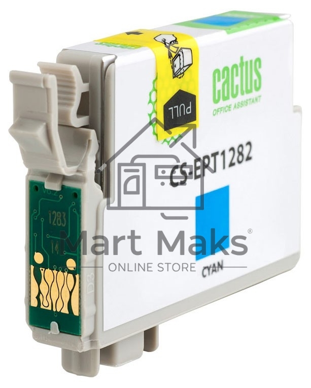 Картридж струйный Cactus CS-EPT1282 (T1282) голубой (7 мл) для Epson Stylus S22/S125/SX420/SX425/Office BX305