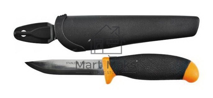 Нож FIT 10615строительный в ножнах нерж.сталь 100мм