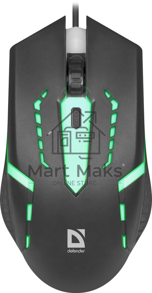 Мышь проводная Defender Hit MB-601 черный, 1200 dpi, USB, кнопки - 4