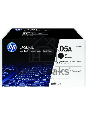 Картридж лазерный комплект HP CE505D черный для LJ P2055/P2035/P2050 (2 упак. х 2300 стр.)