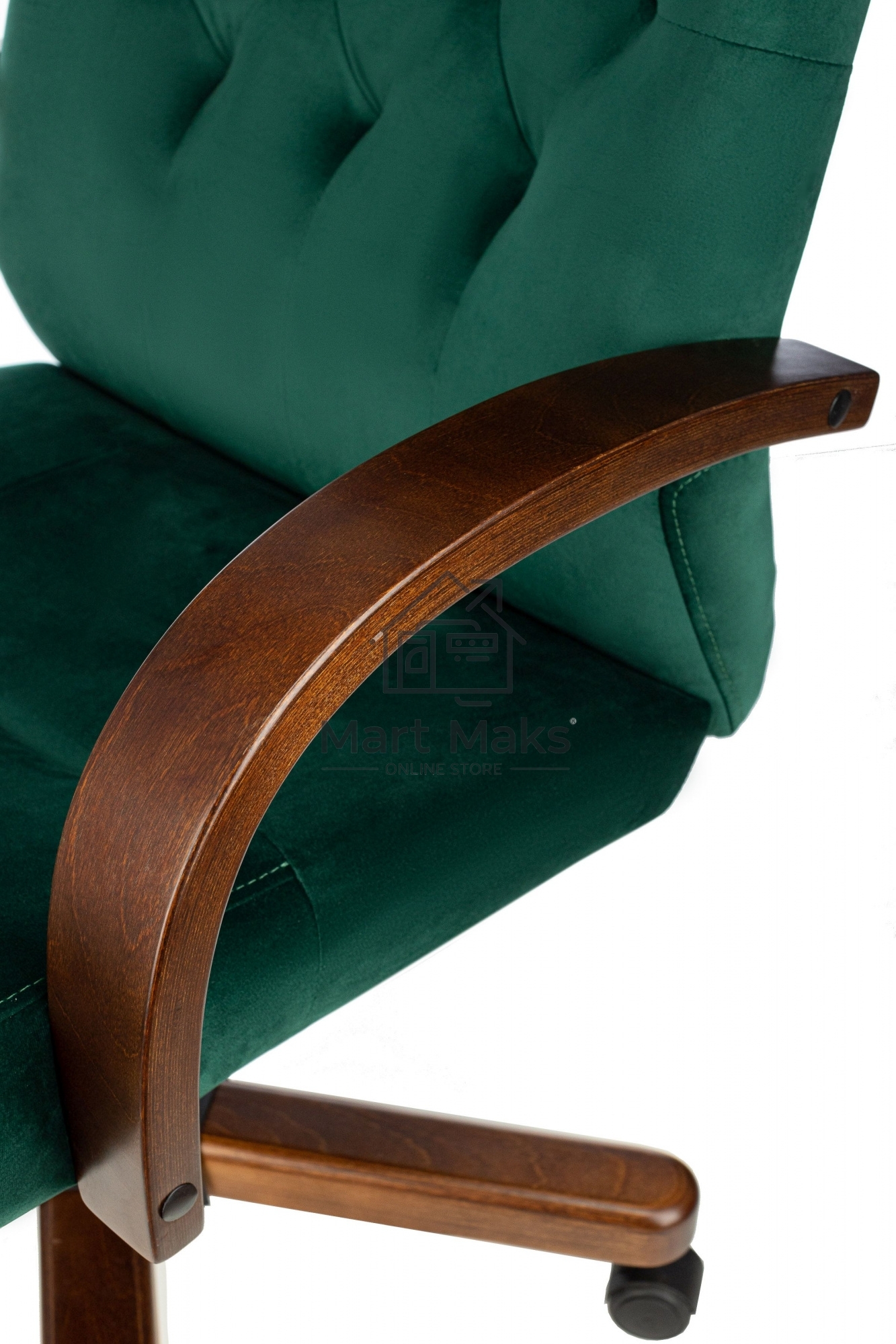 Кресло руководителя Бюрократ T-9928WALNUT Fabric Italia Green зеленый, крестов. металл/дерево
