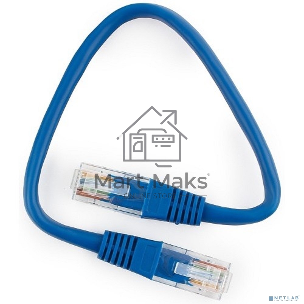 Патч-корд медный UTP Cablexpert PP10-0.25M/B кат.5e, 0.25 м, литой, многожильный (синий)