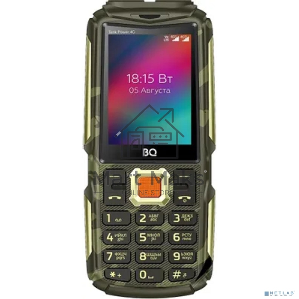 Мобильный телефон BQ 2410L Tank Power 4G камуфляж/золотистый