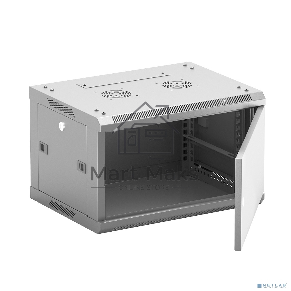 Шкаф телекоммуникационный настенный NEOMAX 6U (600х350), металлическая дверь, замок-ключ (3 шт), разборный, цвет серый (1 коробка) NCB-WM6U-6035MK3-100-GY