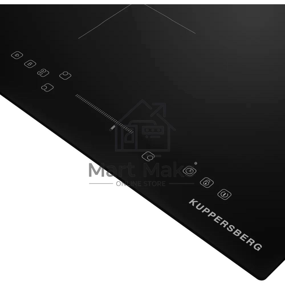 Варочная панель Kuppersberg ICI 412, индукция, High-Tech, прямой край, 9 уровней мощности, бустер, Stop and Go, Flexi-zone, автоматическое отключение, таймер, индикатор остаточного тепла, сенсорное управление, черный