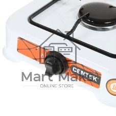 Плита настольная газовая Centek CT-1520 белый, 1.7 кВт, газ, конфорки - 1, эмаль, поворотные переключатели