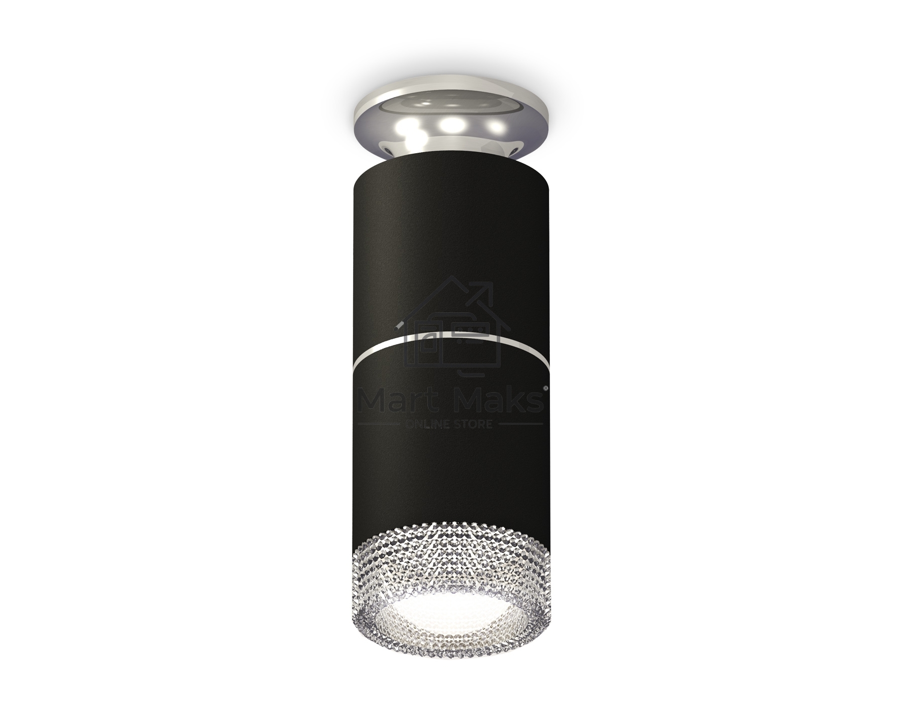 Светильник Ambrella Light XS6302222 SBK/PSL/CL черный песок/серебро полированное/прозрачный MR16 GU5.3