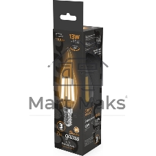 Лампа филам. Gauss Filament 13Вт цок.:E14 свеча св.свеч.бел.теп. (упак.:10шт) (104801113)